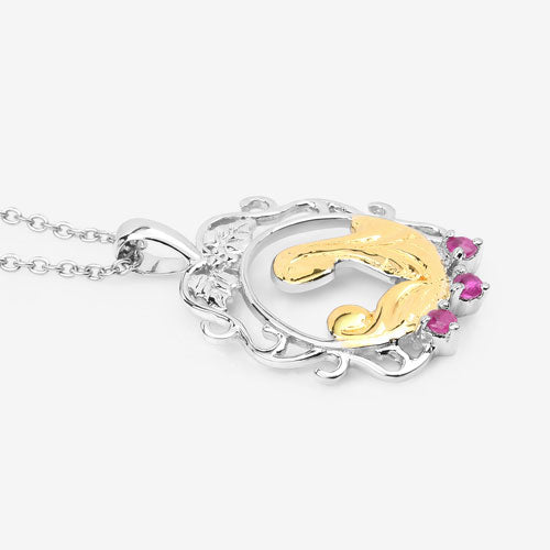 Bids.com 0.14 Carat Genuine Ruby .925 Sterling Silver Pendant Pendants