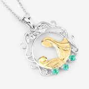 Bids.com 0.09 Carat Genuine Emerald .925 Sterling Silver Pendant Pendants