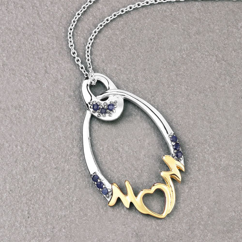 Bids.com 0.18 Carat Genuine Blue Sapphire .925 Sterling Silver Pendant Pendants