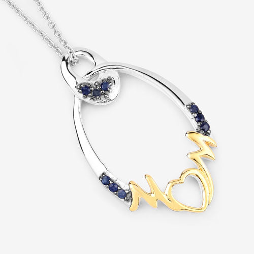 Bids.com 0.18 Carat Genuine Blue Sapphire .925 Sterling Silver Pendant Pendants
