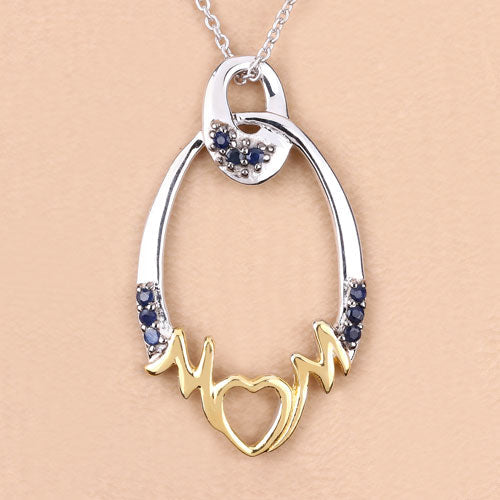 Bids.com 0.18 Carat Genuine Blue Sapphire .925 Sterling Silver Pendant Pendants