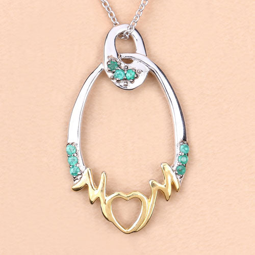 Bids.com 0.15 Carat Genuine Emerald .925 Sterling Silver Pendant Pendants