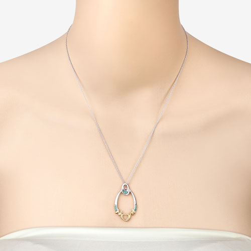 Bids.com 0.15 Carat Genuine Emerald .925 Sterling Silver Pendant Pendants