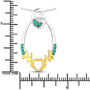 Bids.com 0.15 Carat Genuine Emerald .925 Sterling Silver Pendant Pendants