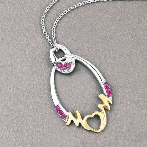 Bids.com 0.18 Carat Genuine Ruby .925 Sterling Silver Pendant Pendants