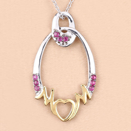 Bids.com 0.18 Carat Genuine Ruby .925 Sterling Silver Pendant Pendants
