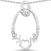 Bids.com 0.14 Carat Genuine White Diamond .925 Sterling Silver Pendant Pendants