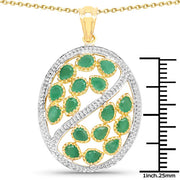 Bids.com 2.24 Carat Genuine Emerald .925 Sterling Silver Pendant Pendants