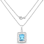 Bids.com 10.63 Carat Genuine Swiss Blue Topaz .925 Sterling Silver Pendant Pendants
