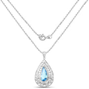 Bids.com 7.20 Carat Genuine Swiss Blue Topaz .925 Sterling Silver Pendant Pendants