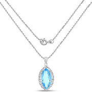 Bids.com 8.22 Carat Genuine Swiss Blue Topaz .925 Sterling Silver Pendant Pendants