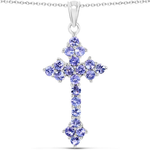 Bids.com 2.00 Carat Genuine Tanzanite .925 Sterling Silver Pendant Pendants