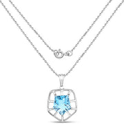 Bids.com 7.60 Carat Genuine Blue Topaz .925 Sterling Silver Pendant Pendants