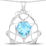Bids.com 11.50 Carat Genuine Swiss Blue Topaz .925 Sterling Silver Pendant Pendants