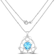 Bids.com 11.50 Carat Genuine Swiss Blue Topaz .925 Sterling Silver Pendant Pendants