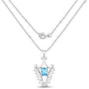 Bids.com 5.68 Carat Genuine Swiss Blue Topaz .925 Sterling Silver Pendant Pendants