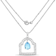 Bids.com 10.50 Carat Genuine Swiss Blue Topaz .925 Sterling Silver Pendant Pendants