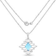 Bids.com 5.15 Carat Genuine Swiss Blue Topaz .925 Sterling Silver Pendant Pendants