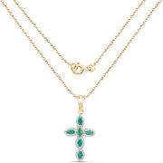 Bids.com 18K Yellow Gold Plated 0.84 Carat Genuine Emerald .925 Sterling Silver Pendant Pendants