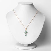 Bids.com 18K Yellow Gold Plated 0.84 Carat Genuine Emerald .925 Sterling Silver Pendant Pendants
