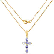 Bids.com 14K Yellow Gold Plated 0.84 Carat Genuine Tanzanite .925 Sterling Silver Pendant Pendants