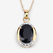 Bids.com 7.50 Carat Genuine Black Sapphire .925 Sterling Silver Pendant Pendants