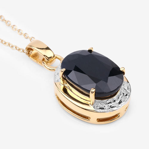 Bids.com 7.50 Carat Genuine Black Sapphire .925 Sterling Silver Pendant Pendants