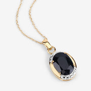 Bids.com 7.50 Carat Genuine Black Sapphire .925 Sterling Silver Pendant Pendants