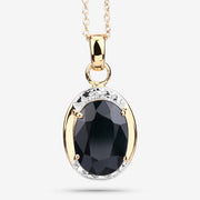 Bids.com 7.50 Carat Genuine Black Sapphire .925 Sterling Silver Pendant Pendants