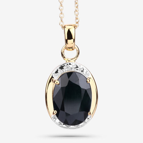 Bids.com 7.50 Carat Genuine Black Sapphire .925 Sterling Silver Pendant Pendants