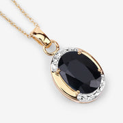 Bids.com 7.50 Carat Genuine Black Sapphire .925 Sterling Silver Pendant Pendants