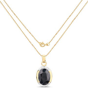 Bids.com 7.50 Carat Genuine Black Sapphire .925 Sterling Silver Pendant Pendants