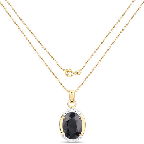 Bids.com 7.50 Carat Genuine Black Sapphire .925 Sterling Silver Pendant Pendants