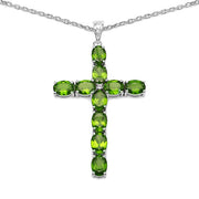 Bids.com 8.32 Carat Genuine Peridot and White Topaz .925 Sterling Silver Pendant Pendants