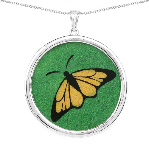 Bids.com 29.50 Carat Genuine Emerald .925 Sterling Silver Pendant Pendants