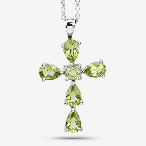 Bids.com 2.24 Carat Genuine Peridot .925 Sterling Silver Pendant Pendants