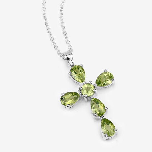 Bids.com 2.24 Carat Genuine Peridot .925 Sterling Silver Pendant Pendants
