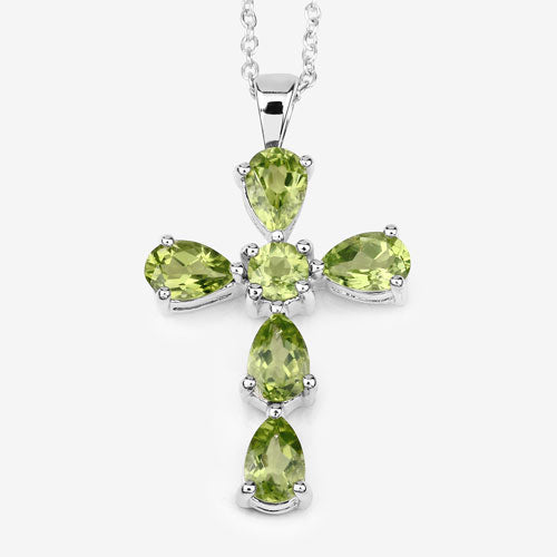 Bids.com 2.24 Carat Genuine Peridot .925 Sterling Silver Pendant Pendants