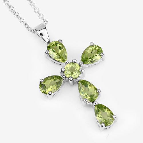 Bids.com 2.24 Carat Genuine Peridot .925 Sterling Silver Pendant Pendants