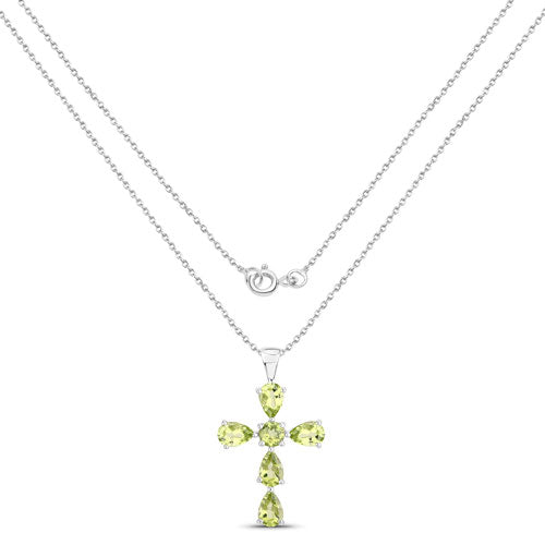 Bids.com 2.24 Carat Genuine Peridot .925 Sterling Silver Pendant Pendants