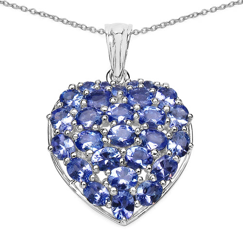 Bids.com 3.96 Carat Genuine Tanzanite .925 Sterling Silver Pendant Pendants