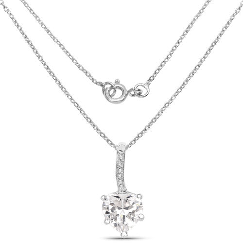 Bids.com 4.46 Carat Genuine White Cubic Zirconia .925 Sterling Silver Pendant Pendants