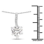 Bids.com 4.46 Carat Genuine White Cubic Zirconia .925 Sterling Silver Pendant Pendants
