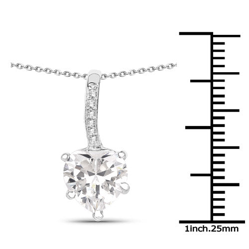 Bids.com 4.46 Carat Genuine White Cubic Zirconia .925 Sterling Silver Pendant Pendants