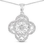 Bids.com 0.57 Carat Genuine White Diamond .925 Sterling Silver Pendant Pendants