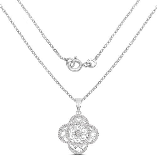 Bids.com 0.57 Carat Genuine White Diamond .925 Sterling Silver Pendant Pendants