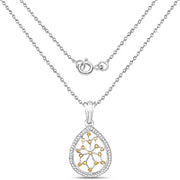 Bids.com 0.45 Carat Genuine White Diamond and Yellow Diamond .925 Sterling Silver Pendant Pendants