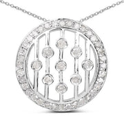 Bids.com 0.53 Carat Genuine White Diamond .925 Sterling Silver Pendant Pendants