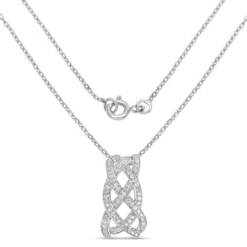 Bids.com 0.54 Carat Genuine White Diamond .925 Sterling Silver Pendant Pendants