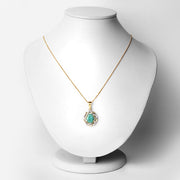 Bids.com 2.78 Carat Genuine Emerald and White Topaz .925 Sterling Silver Pendant Pendants